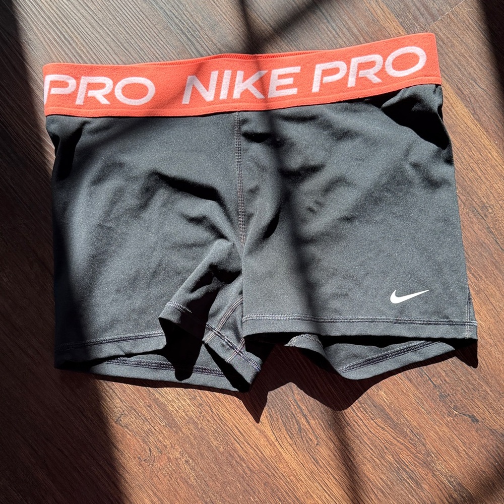 Nike Pro Black and Red Athletic Shorts